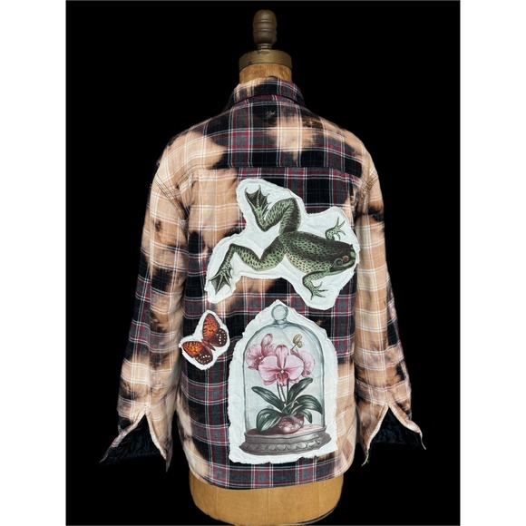 Wrangler Jackets & Blazers - Upcycled Wrangler‎ Utility Sherpa Flannel Jacket Folk Art Size S Petite